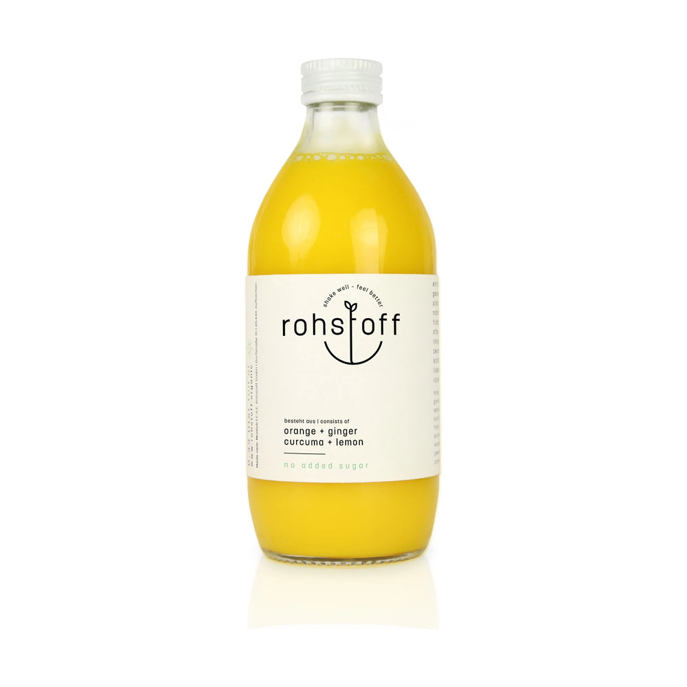 
                  
                    Produktbild rohstoff orange + ginger + curcuma + lemon in 0,33 l.
                  
                