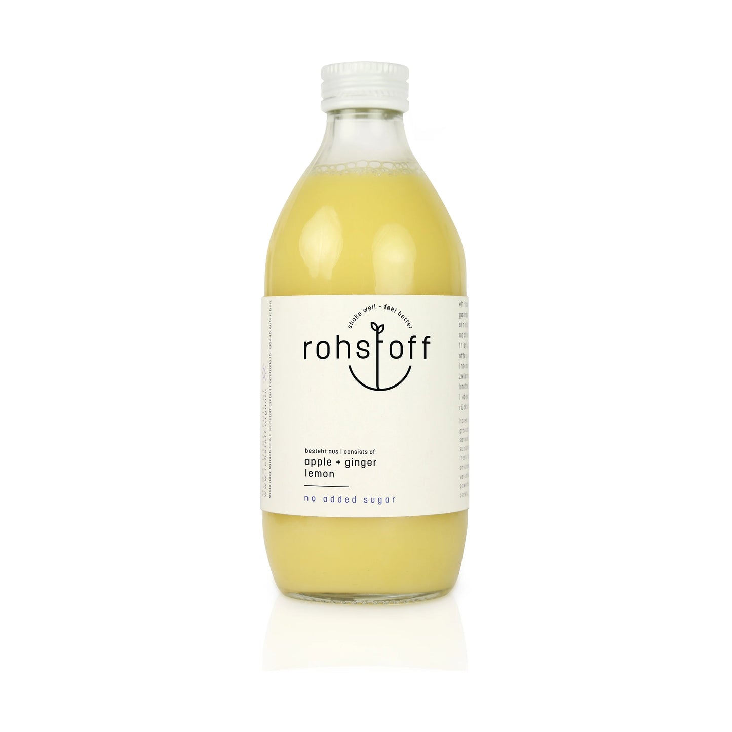 Produktbild rohstoff apple + ginger + lemon in 0,33 l.